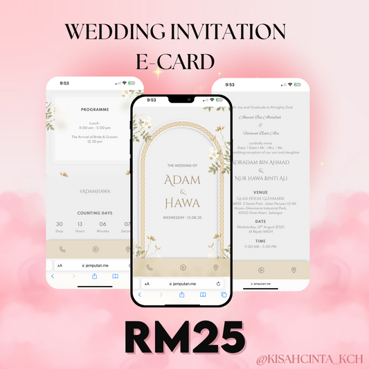 E-invitation card voucher Rm30 Value for Rm25 Only
