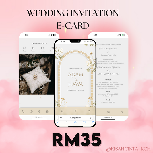 E-invitation card voucher Rm40 Value for Rm35 Only